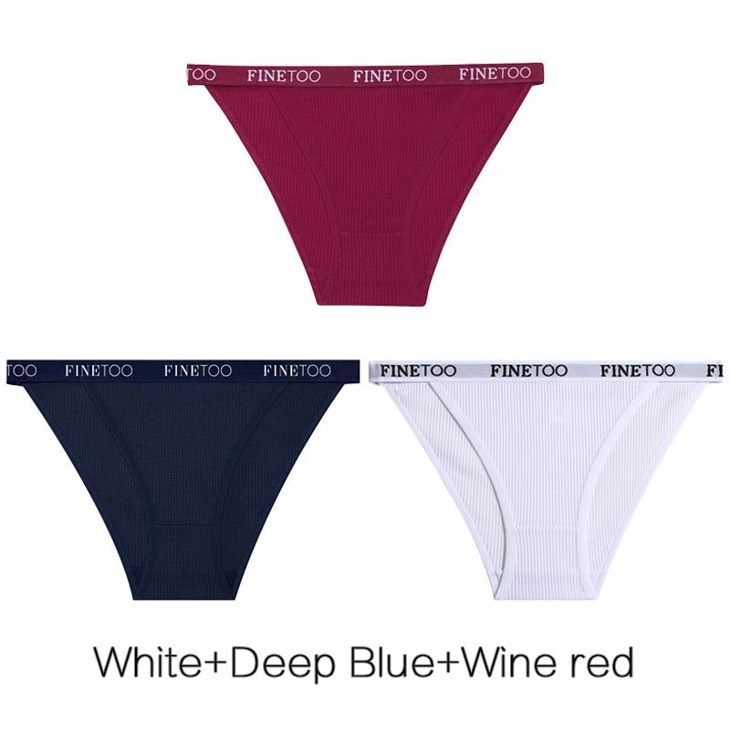 FINETOO 3 шт./компл. женские хлопковые трусики с низкой посадкой, женское удобное нижнее белье, вафельные трусы с поясом и надписью, трусы, новое нижнее белье