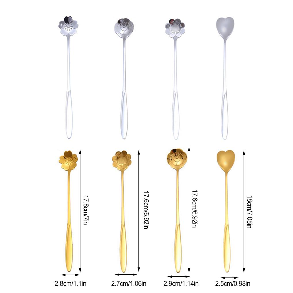 Кофейные ложки из нержавеющей стали с длинной ручкой для мороженого, десерта, чая, чайные ложки, кафе, ложки, столовая посуда, столовые приборы, аксессуары