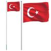 VidaXL Flag of Turkey and Pole 6.23 M Aluminium 3147115
