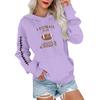Женский модный, повседневный, удобный свитер с круглым вырезом, капюшоном, длинными рукавами и принтом в стиле регби