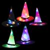 5pcs Halloween Witch Caps with LED String Lights, Luminous Outdoor Decorative Hanging Ornaments for Home