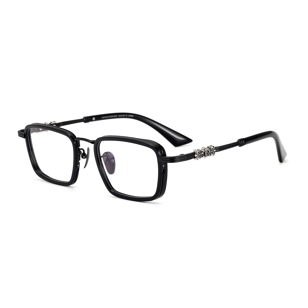 2024 New Fashion Men'S And Women'S Alloy Square Personality Trend Glasses Luxury Brand Designer Optical Prescription Frame