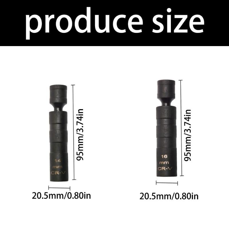 Привод 3/8 дюйма 12-гранный тонкостенный магнитный свечной ключ 14/16 мм Поворотная головка Универсальная посадка для инструмента для ремонта автомобиля