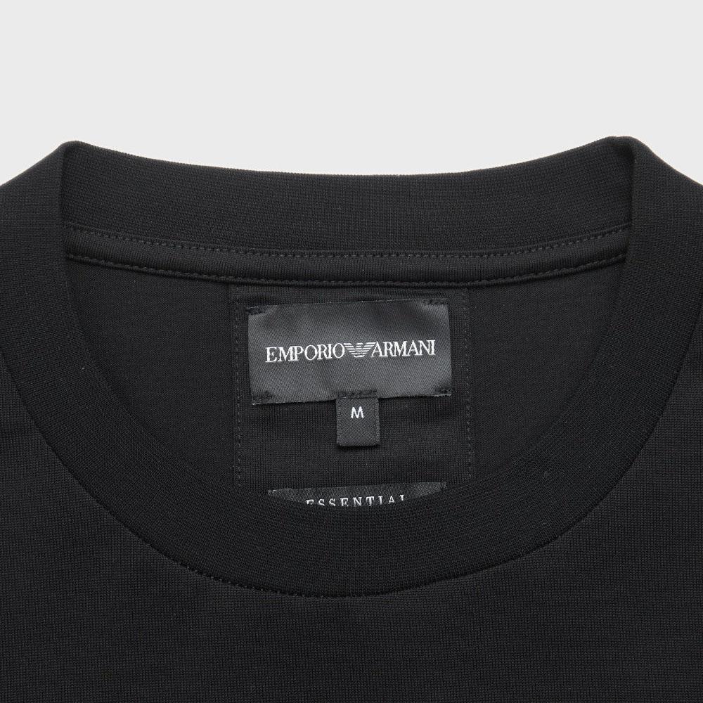 Emporio Armani Мужская футболка с длинным рукавом и круглым вырезом, принт с логотипом и буквами SS24, черная 8N1TD71JGYZ0021