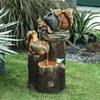 Resin Squirrel Family Patio Fountain Garden Decoration Outdoor Landscape Garden Design Squirrel Family