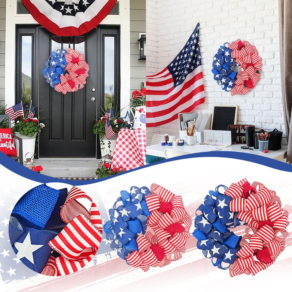 Independence Day Garland Door Hanging Fabric Home Decor Garland Hanging Tag