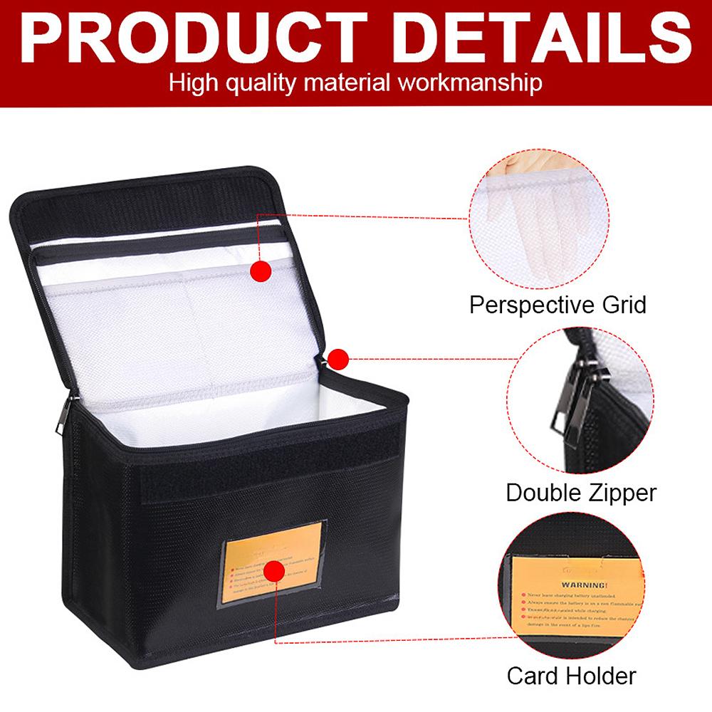 Lipo Battery Fireproof Bag High Temperature Resistant Storage Charging Pouch