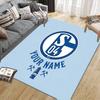Custom Name Schalke Flannel Pattern Square Carpet,Area Rug,Carpet Rug for Living Room Bedroom Sofa Playroom Decor,Non-slip Floor Mat