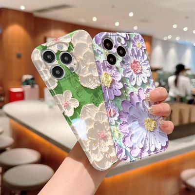 Чехол для телефона с мультяшными цветами для Samsung Galaxy S20 FE 5G A52 iPhone 11 Xiaomi Redmi VIVO OPPO Realme Huawei Infinix Противоударный Ультратонкий Жесткий Чехол