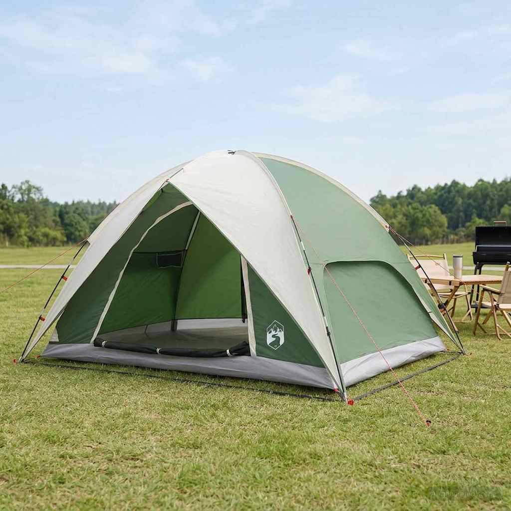 Camping Tent with Rainfly Waterproof Green 360 x 245 x 185 cm