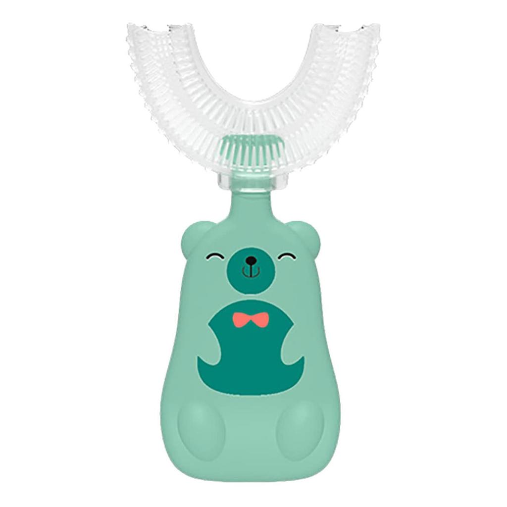 Детская U-образная зубная щетка для детей от 6 до 12 лет, детская U-образная зубная щетка с силиконовой насадкой