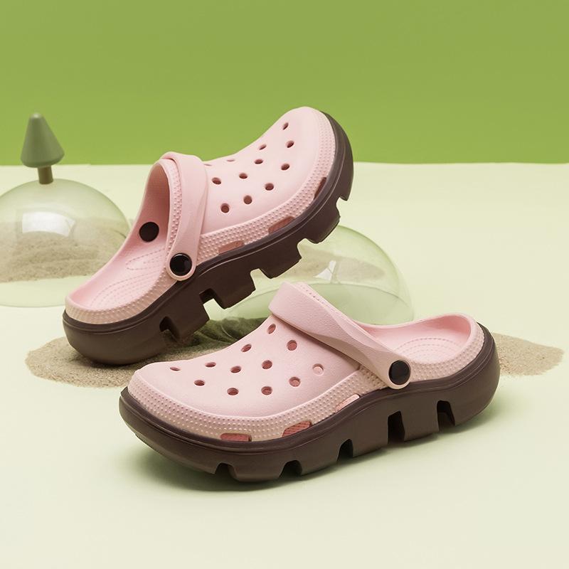 Мужские сандалии Садовая обувь Платформа Закрытый носок EVA цельное литье Два с половиной способа носки Прохладные шлепанцы