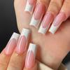 Stiletto White French Edge Nude Pink Press-On Nail Tips