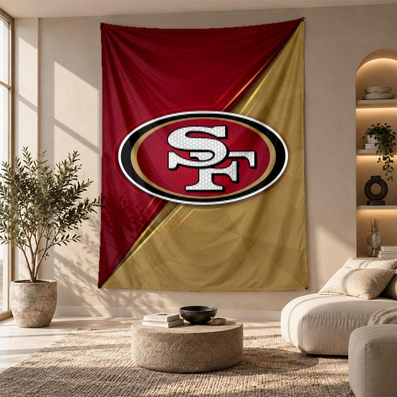 Decorative Tapestry,San Francisco 49ers Printed Wall Art, Lightweight Wall Hanging For Bedroom Background