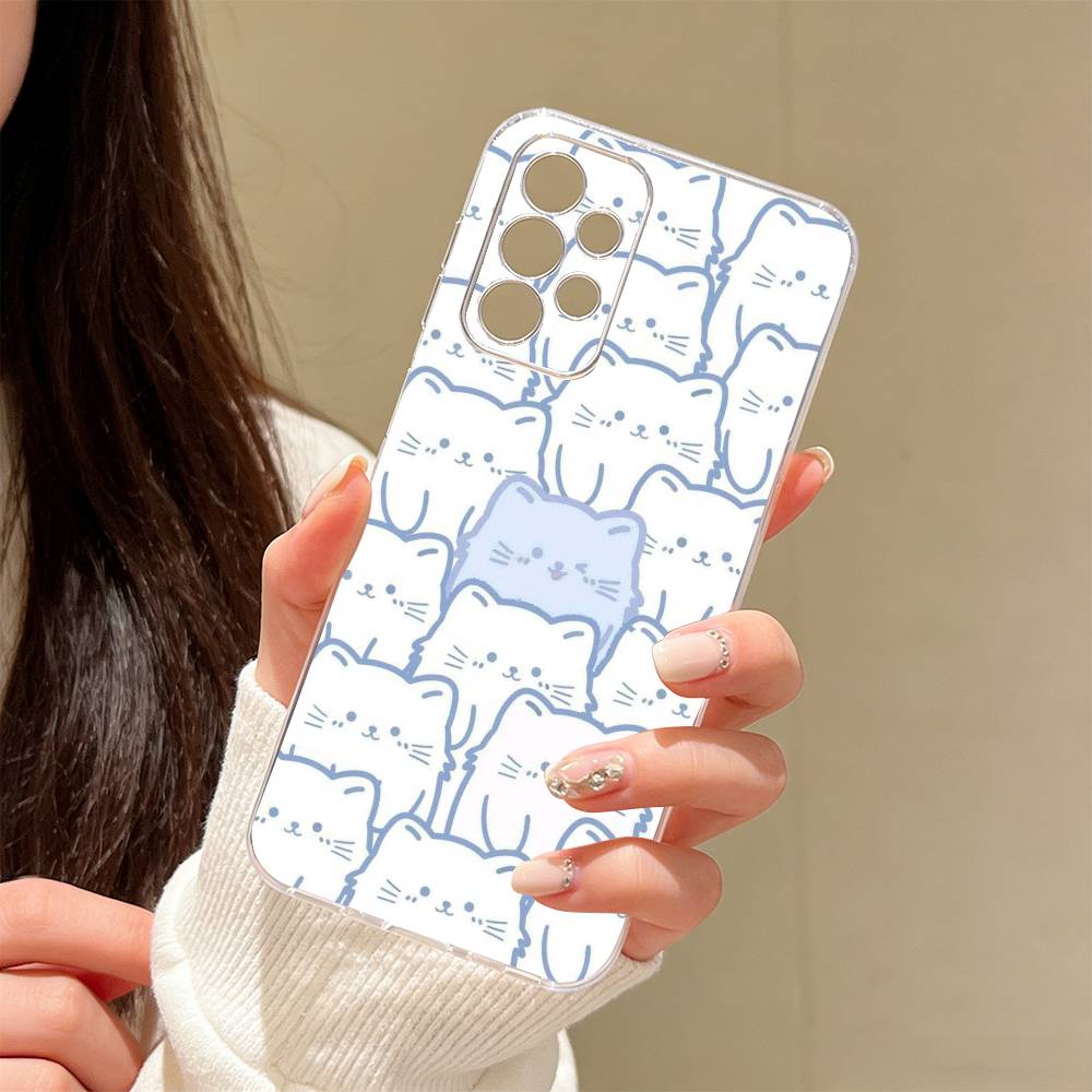 Простой и милый чехол для телефона Samsung S25, S24, S21, S22, S23, S30, Ultra, S20, Plus, Fe Прозрачная крышка