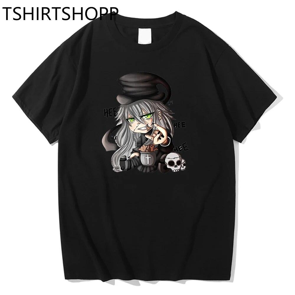 Аниме «Черный дворецкий», женская футболка в стиле Харадзюку, хлопковая футболка с короткими рукавами и принтом, уличная одежда с рисунком Гробовщика, футболки унисекс