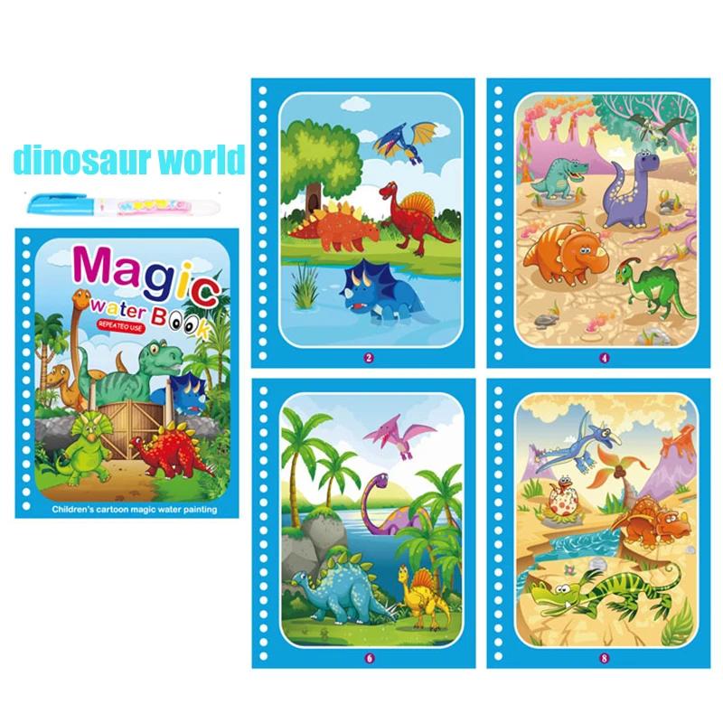 Нетоксичная волшебная водная раскраска с кисточкой, книжка-раскраска для детей от 2 до 4 лет, развивающая игрушка, детские игрушки Монтессори