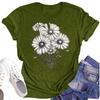 Women's Casual Round Neck Floral Print Short Sleeve T-Shirt Top