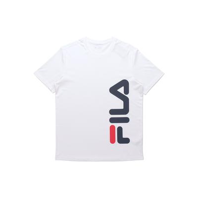 Fila Повседневная спортивная футболка с логотипом и круглым вырезом с коротким рукавом, мужские топы, белые F11M028163A-WT