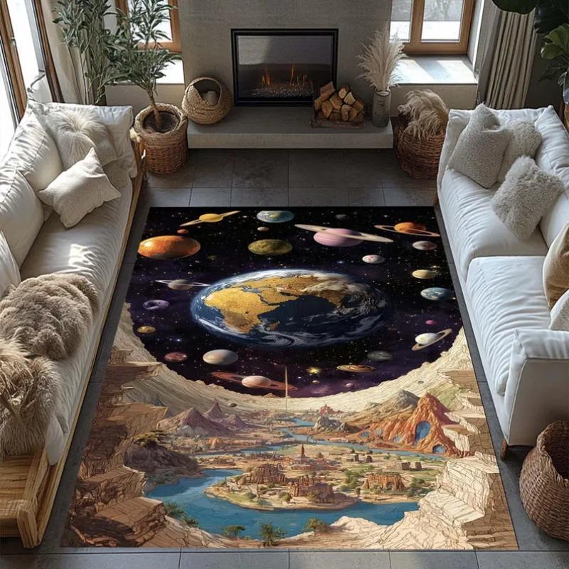 Минималистичный ковер для плавания, стилизованная синяя рыба с детализированными узорами, чистый контрастный дизайн для украшения светлой и воздушной комнаты