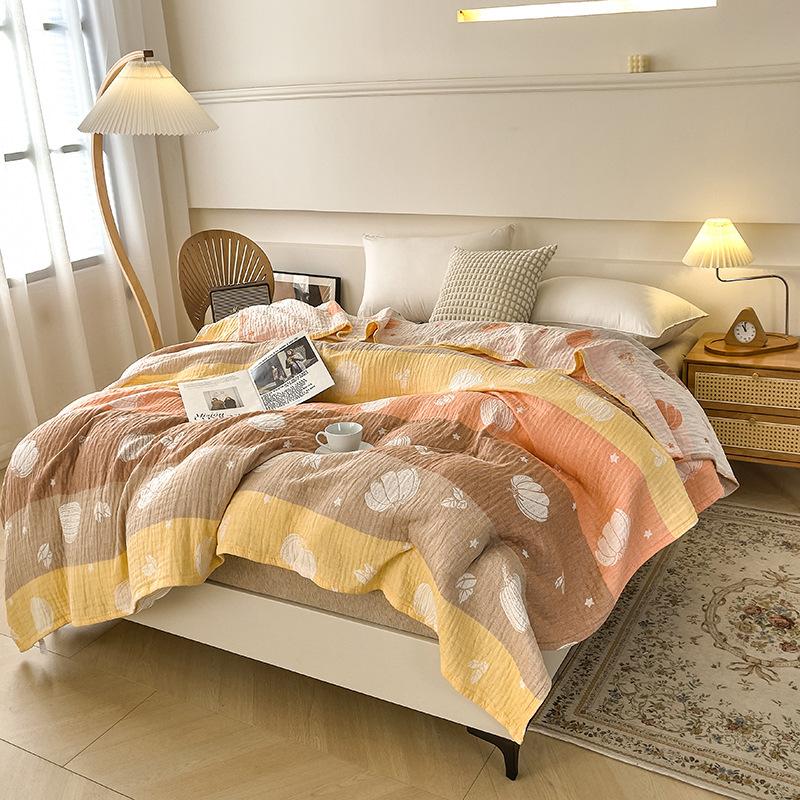 Хлопковое трехслойное марлевое одеяло класса А, машинная стирка, летнее прохладное одеяло для кондиционирования воздуха, покрывало для сна в офисе, мягкое одеяло-полотенце