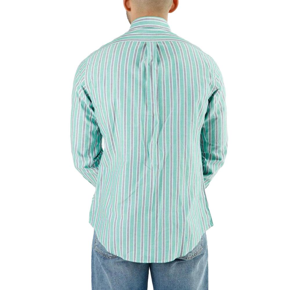 Polo Ralph Lauren Striped Pointed Collar Button Long Sleeve Shirt Men Shirts Blue 710922272OS002