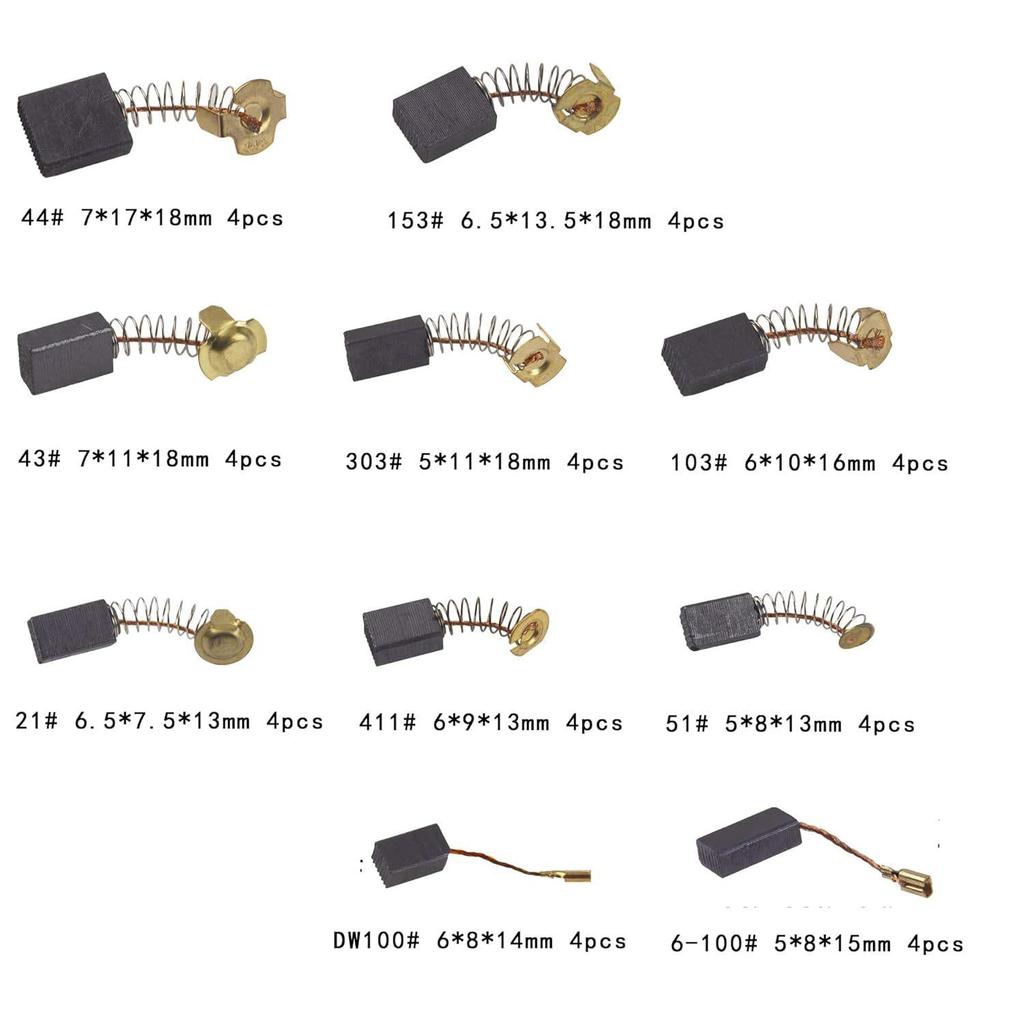 60-Piece Electric Motor Carbon Brush Set: 10 Sizes for Power Tool Repair