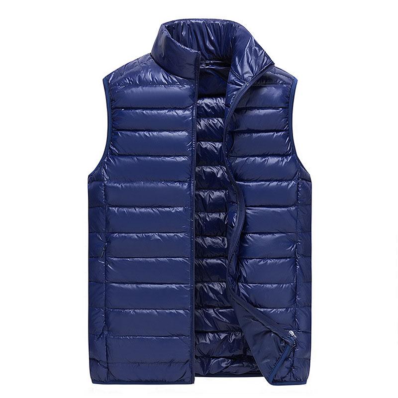 Winter Portable Casual Sleeveless Lightweight Fashion Brand Men Down Vest Coats Plus Size
