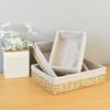 Woven Storage Basket Handmade Paper Rope Basket Storage Bin Woven Organiser Box For Living Room Entryway Bedroom Dresser
