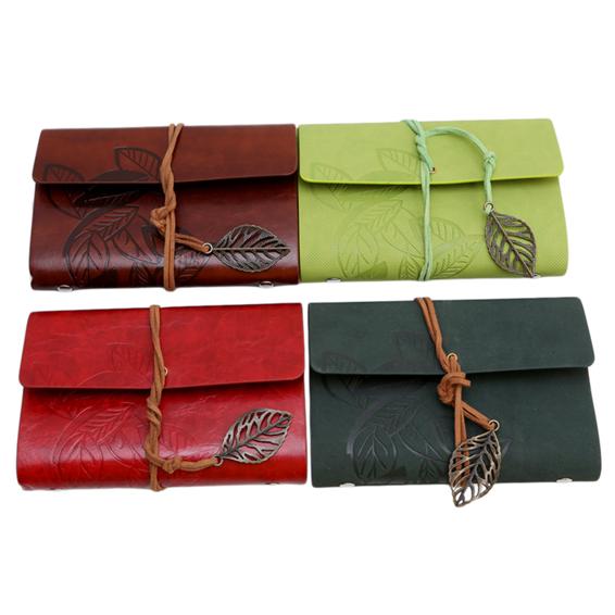 Винтажный ремешок с подвеской в виде листа, чехол для ноутбука из искусственной кожи, переплет