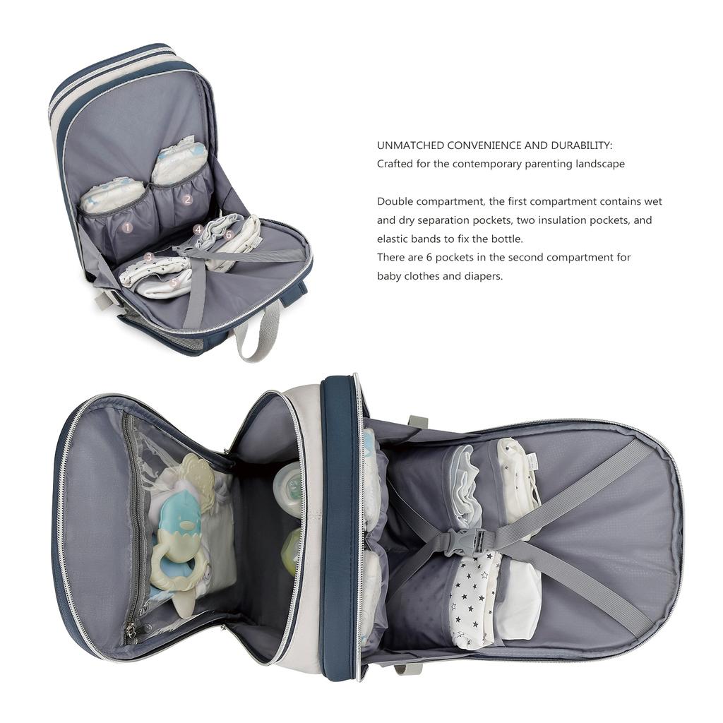Diaper Backpack For Mothers, Large Capacity Bag With Insulation Bag, Multifunctional Baby Care, Outdoor Travel Diaper Bag
