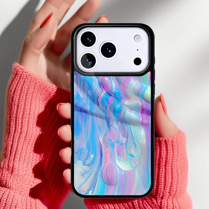 Голографический Dope Trippy Принт Чехол для Телефона для iPhone 17 16 15 14 13 Pro Max Задняя Крышка для 12 11 Pro Coque