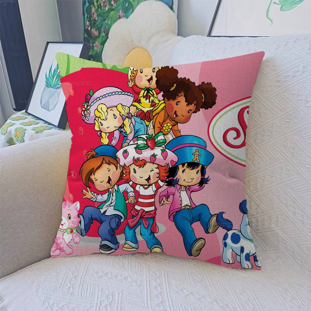 S-Strawberry Cartoon S-Shortcake Girl Pillow Gift Home Office Decoration Pillow Bedroom Sofa Car Cushion Coverpillow Case