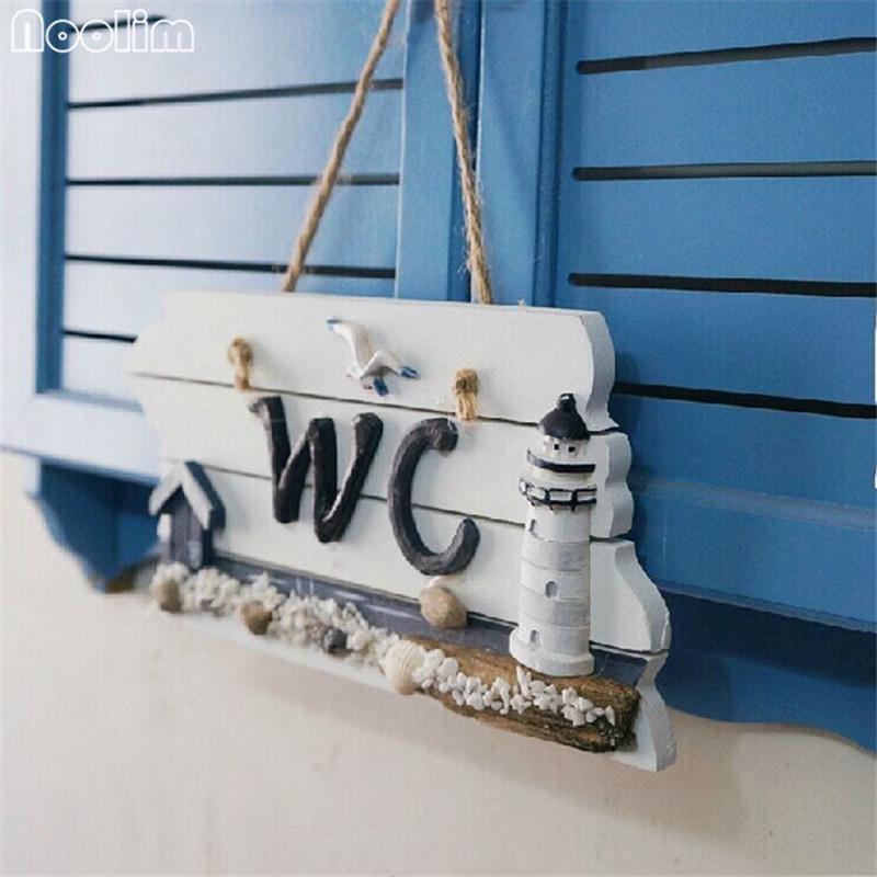 Деревянный привлекательный знак для туалета в средиземноморском стиле, дверная табличка для дома, морской узор, декор для паба, кафе, кафе