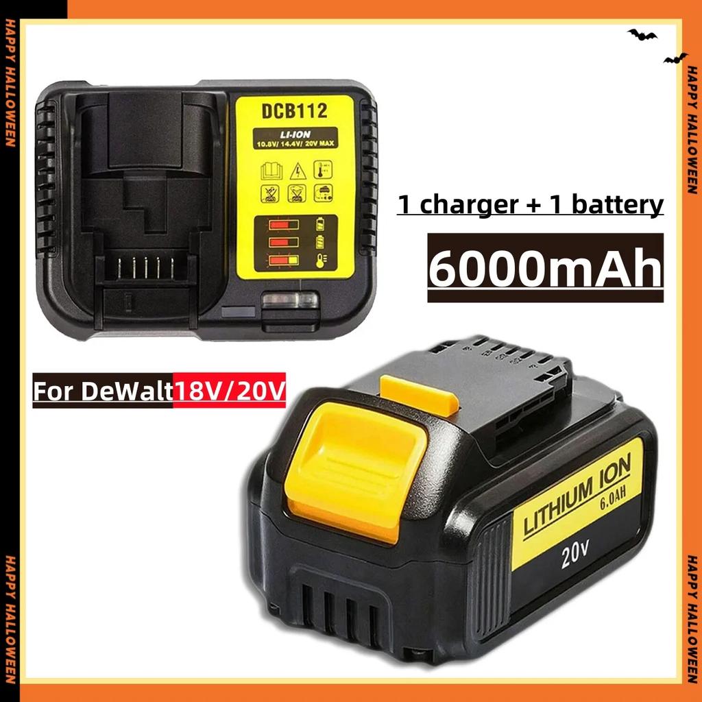 Для DeWalt DCB200 18 В/20 В 6000 мАч литиевая сменная батарея для Dewalt DCB184 DCB200 DCB182 DCB180 Аккумулятор для отвертки