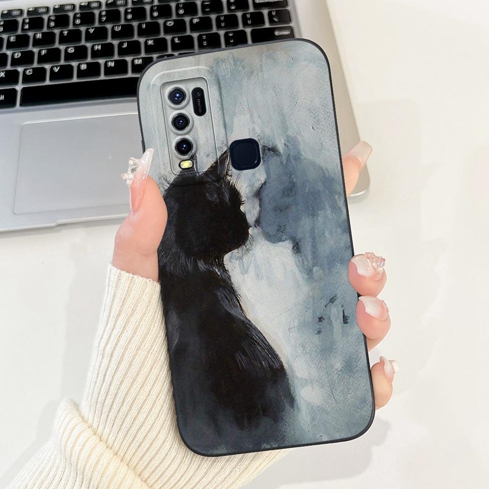 Для Vivo Y30 1938 Чехол Y50 1935 Роскошные Цветы Кавайный Милый Забавный Расписной Силиконовый Ударопрочный Чехол для Телефона Для Vivo Y50 Задняя Крышка