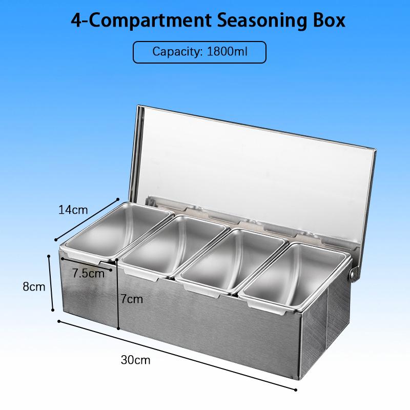 Набор контейнеров для дома, коробка для приправ из нержавеющей стали, банка для хранения приправ с крышкой