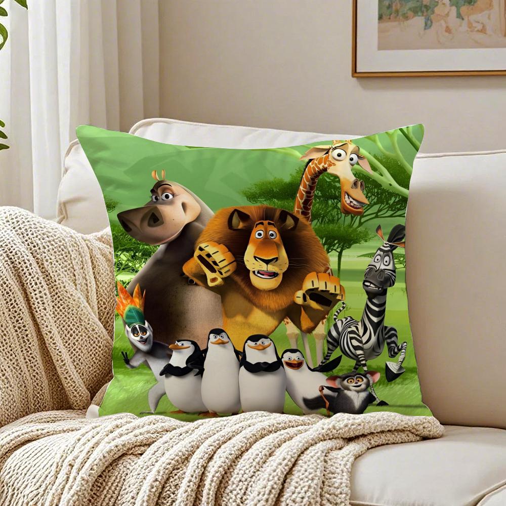 Funny American Movie MMadagascar Cushion Cover Pillowcase Antidustmite living Room Sofa Decor Cushion Room