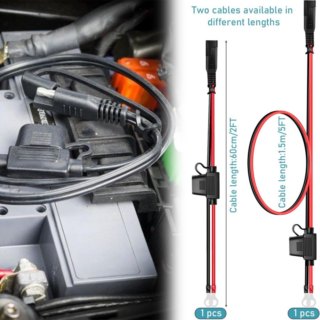 Разъем SAE DAOKAI, Жгут проводов с кольцевым клеммой SAE 2 фута/5 футов 16 AWG