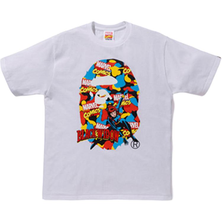 Футболка Bape X Marvel Comics с камуфляжем Черная Вдова 1F23110925