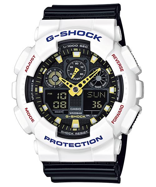 Casio Мужские кварцевые часы GA-100CS-7A из смолы, водостойкие 200 м, ударопрочные, цифровые