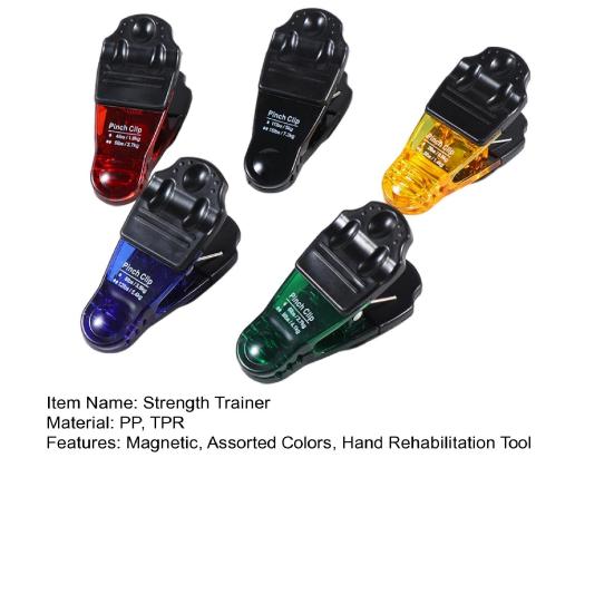 5 шт./компл. магнитный зажим для тренировки силы пальцев, градуированный зажим для большого пальца, разные цвета, усилитель хвата руки, инструмент для реабилитации рук