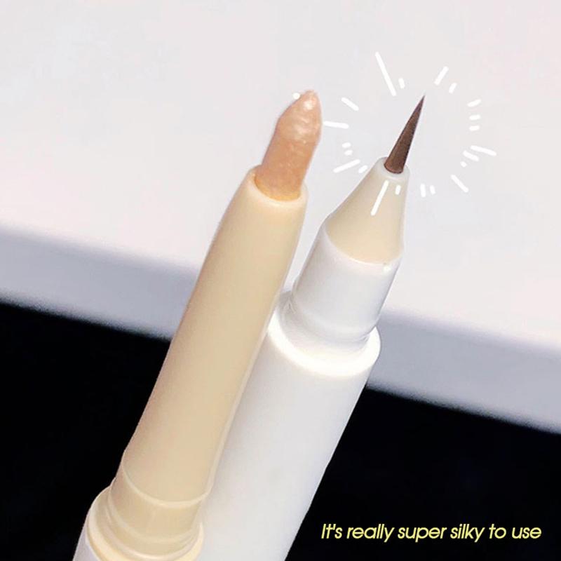 Двойная головка, лежащая ручка Silkworm, матовая перламутровая ручка Fine Flash Brightening Shadow Pen, контурная ручка под веком, ручка