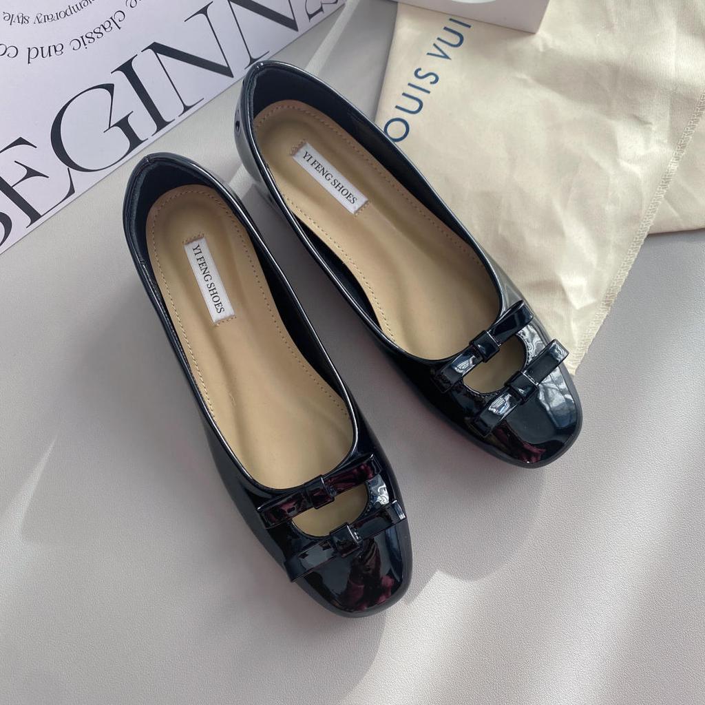 Туфли-лодочки из овчины с небольшим внутренним увеличением высоты, женские, с вырезом, с французскими вечерними бантами, серебристые балетки