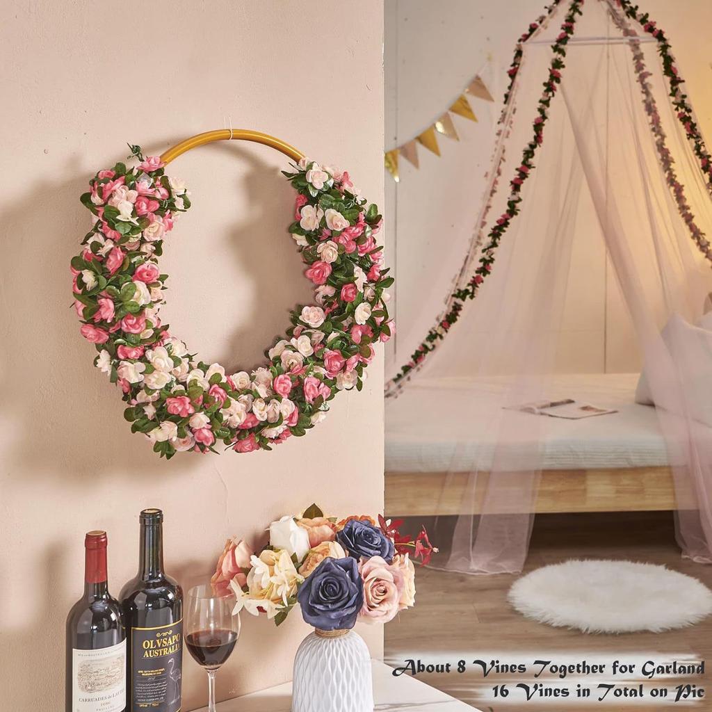 Simulation Flower Small Rose Flower Vine Home Decoration Ceiling Small Peony Flower Rattan Wedding Winding Wall Hanging