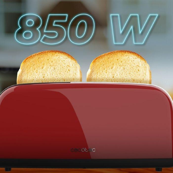 Cecotec Grille-pain Vertical Toastin Time 850 Rouge Long Lite