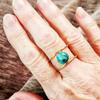 Simple Retro Turquoise Round Engagement Ring Women 'S Ring Size 6 -10