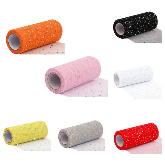 1 рулон блестящей отделочной тюли, рулон без запаха, сетчатая пряжа, украшения для венка, прозрачная лента для помещений