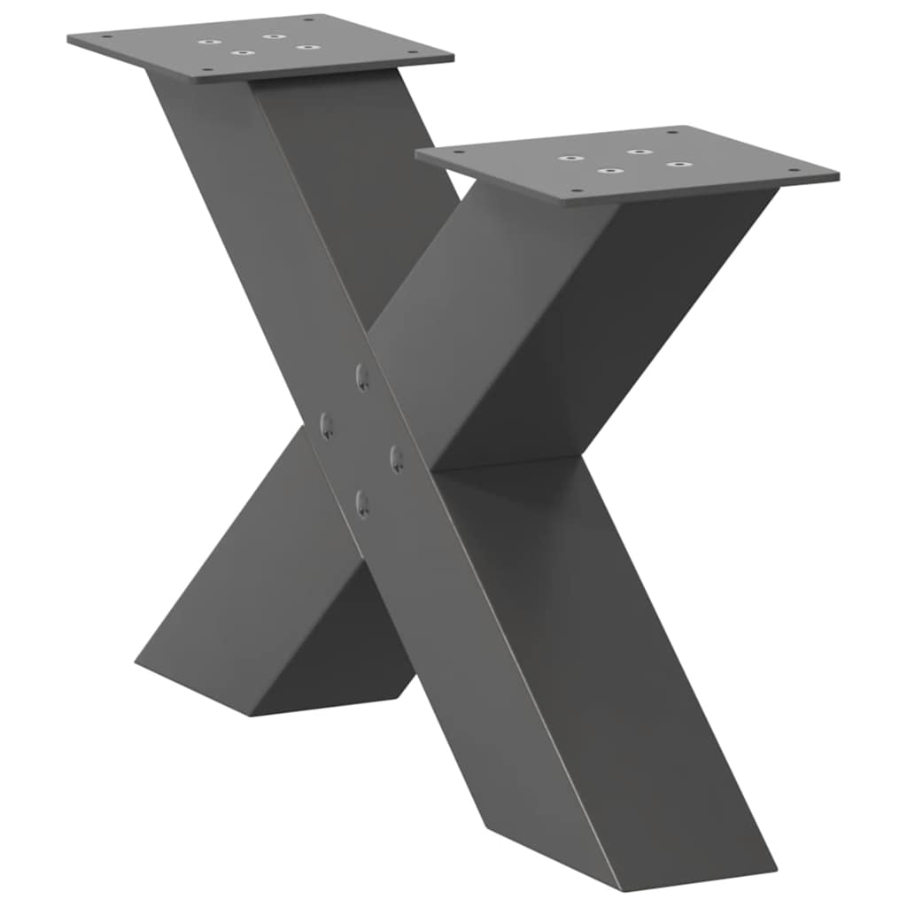 Vidaxl Nogi Do Stolika Kawowego, 2 Szt., Antracyt, 50X(30-31) Cm, Stal
