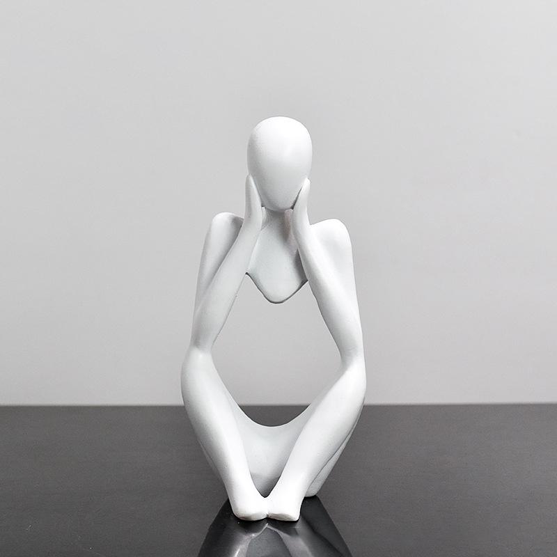 Sand Color The Thinker Abstract Statues Sculptures Yoga Figurine Nordic Living Room Home Decor Decoration Maison Desk Ornaments